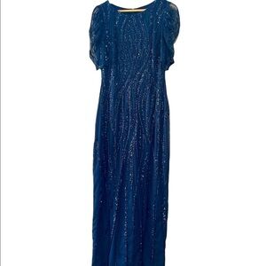 ADRIANNA PAPELL BEADED FORMAL GOWN WEDDING GALA